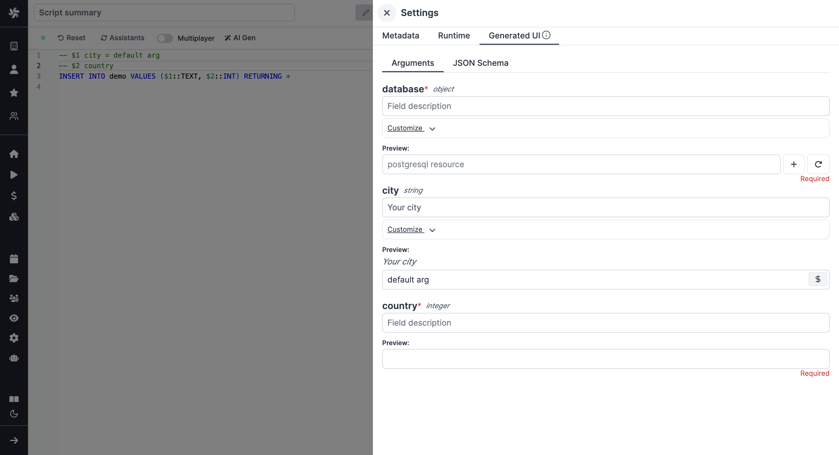 Customize SQL